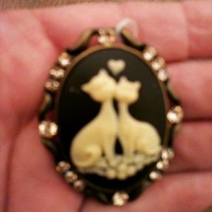 Cats in Love Brooch